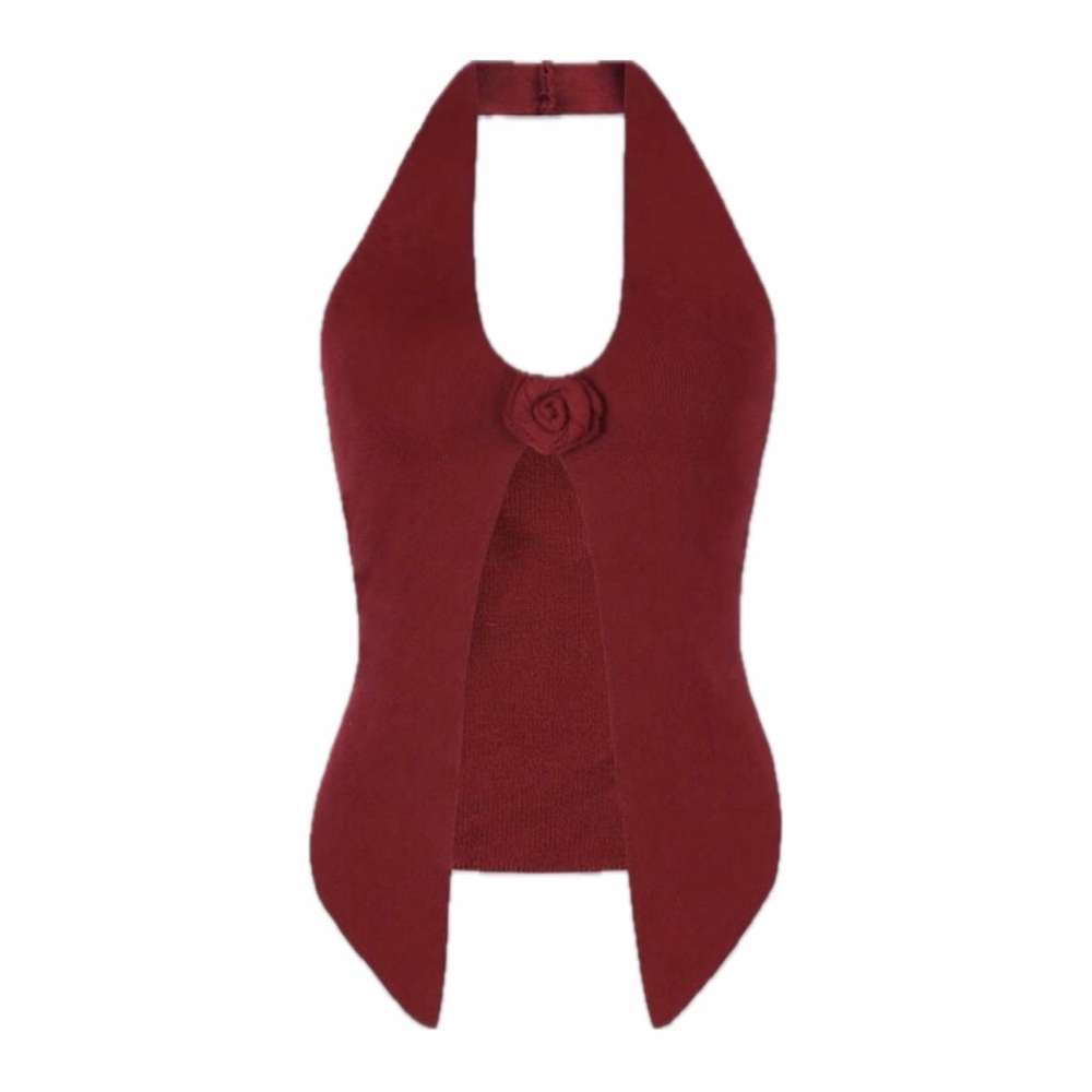 SHEIN Burgundy Halter Top